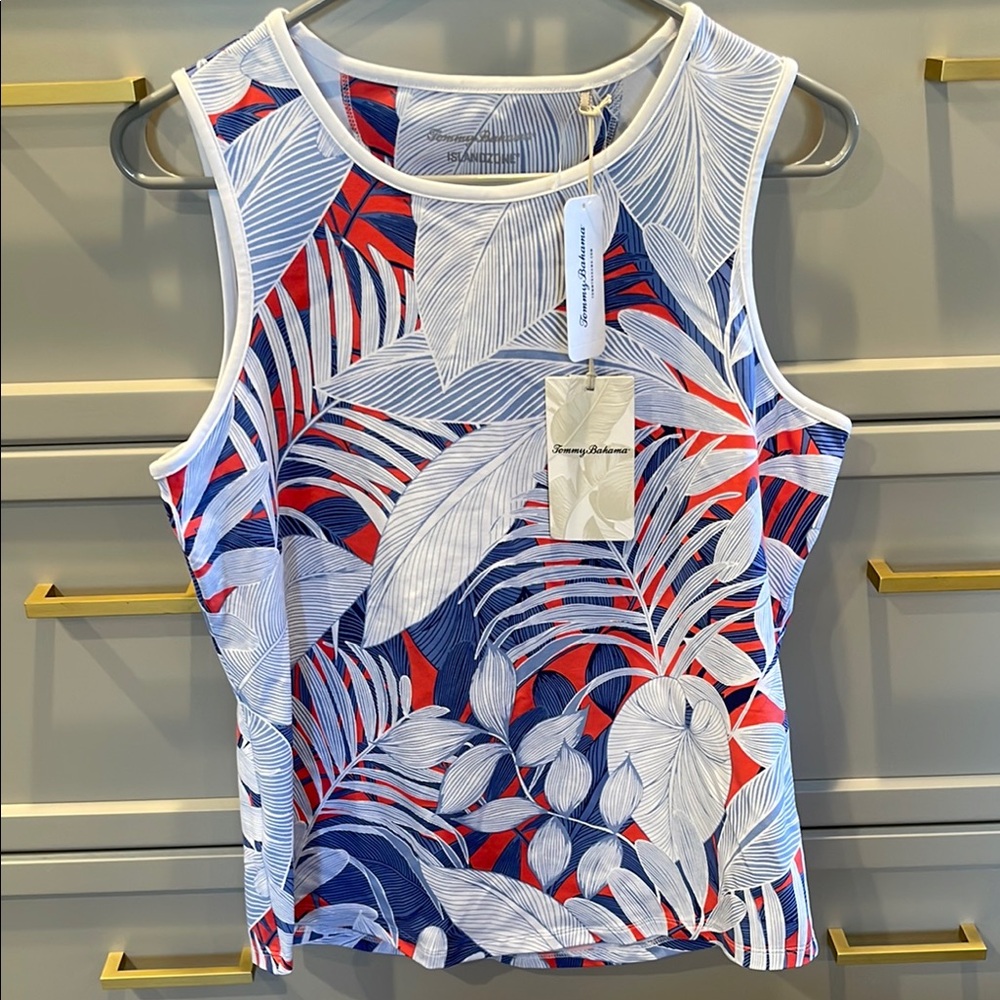 Tommy Bahama Women's Tropical Print Tank Top - Red, Blue, White